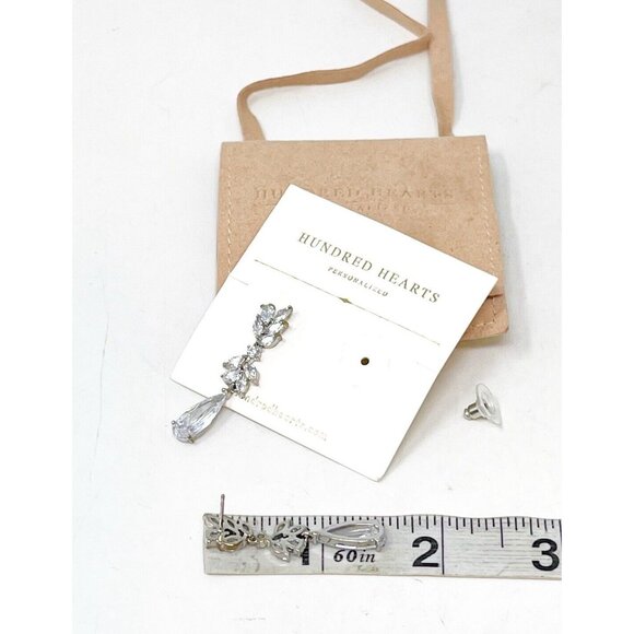 New Hundred Hearts Silver Tone Crystal Dangle/Drop Earrings Wedding Bride Prom - Picture 2 of 4